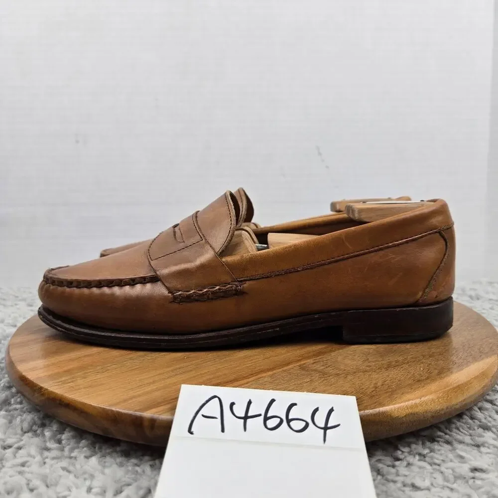Allen Edmonds Mens 8.5D Cavanaugh Brown Leather Casual Office Penny Loafer